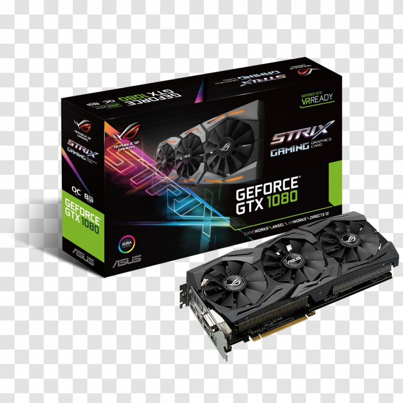 Graphics Cards & Video Adapters NVIDIA GeForce GTX 1070 ASUS GDDR5 SDRAM - Asus - Computer Transparent PNG