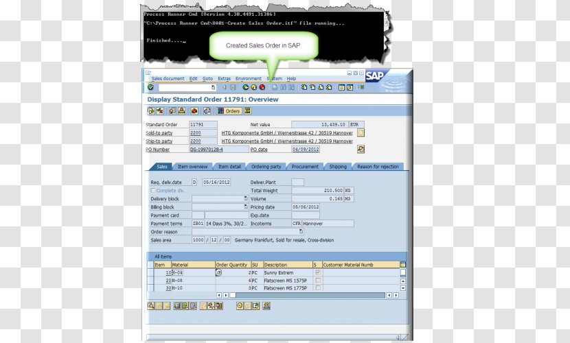 Web Page Sales Order Computer Program SAP ERP Transparent PNG