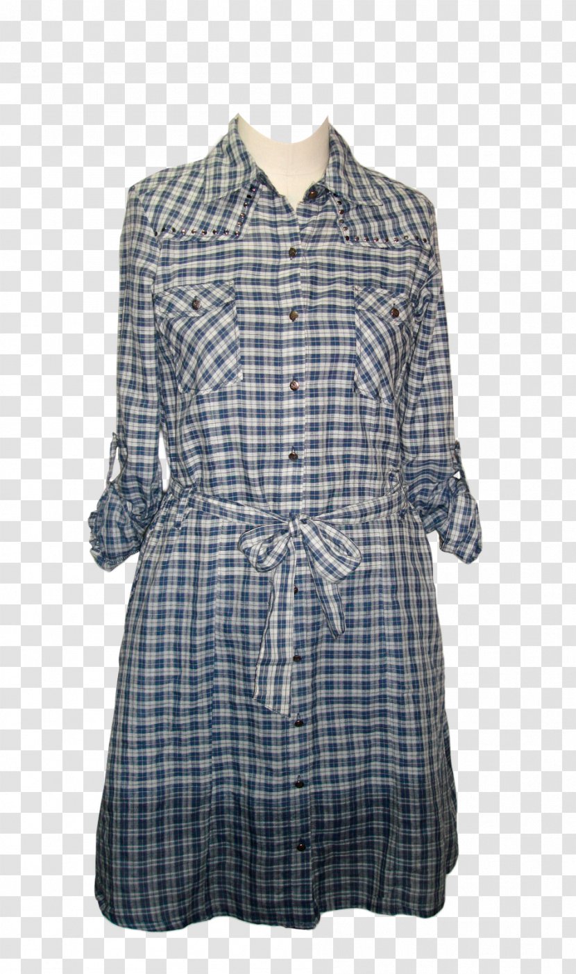 Tartan Sleeve Blouse Coat Dress Transparent PNG