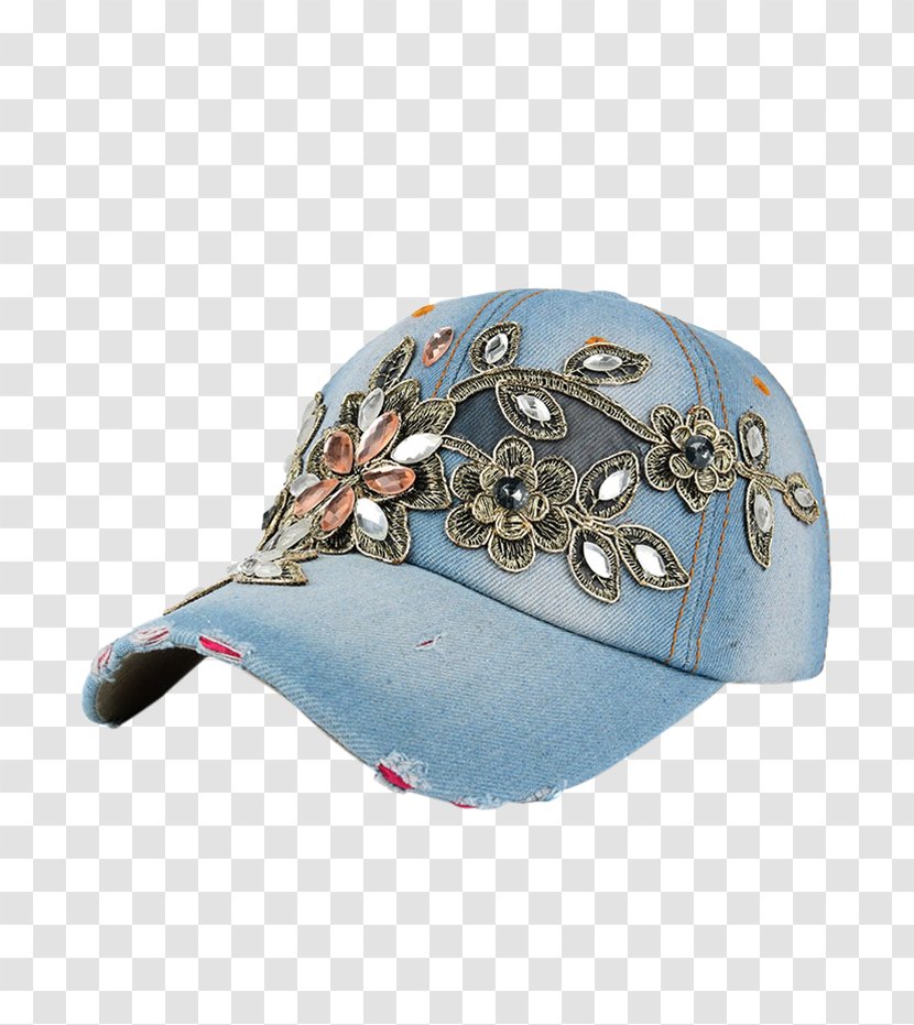 Baseball Cap Embroidery Hat - Denim Transparent PNG