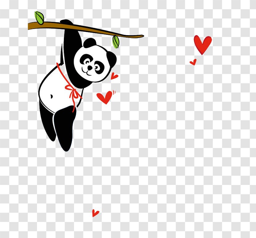 Giant Panda Royalty-free - Red - On Branch Transparent PNG