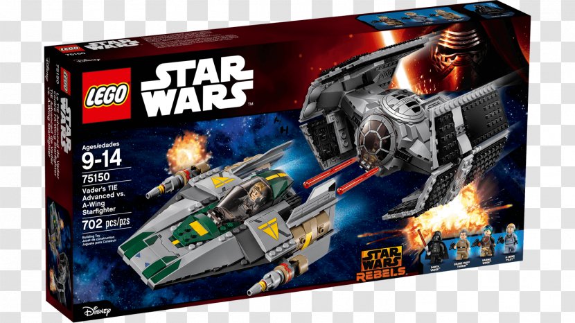 Anakin Skywalker Lego Star Wars: The Force Awakens LEGO 75150 Wars Vader's TIE Advanced Vs. A-Wing Starfighter - First Order Transparent PNG