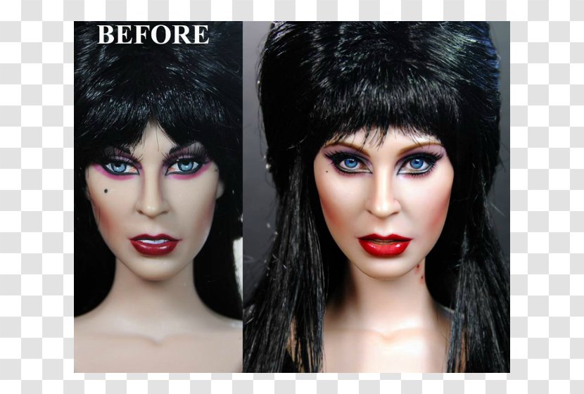 Cassandra Peterson Celebrity Doll Repaint Art - Black Hair Transparent PNG