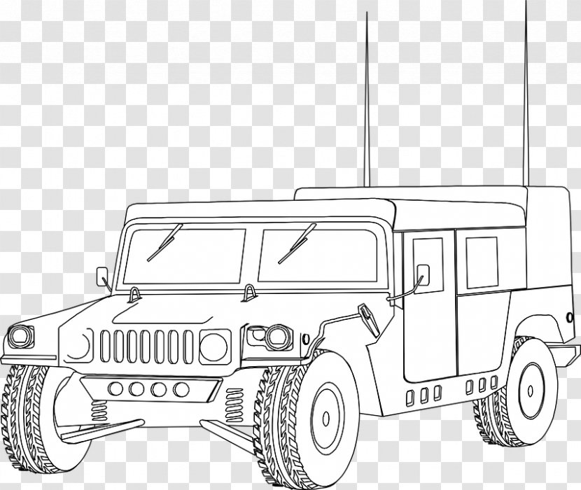 Hummer H1 Humvee H3 H2 SUT - Coloring Book Transparent PNG