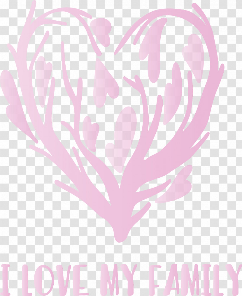 Pink Heart Font Love Plant Transparent PNG