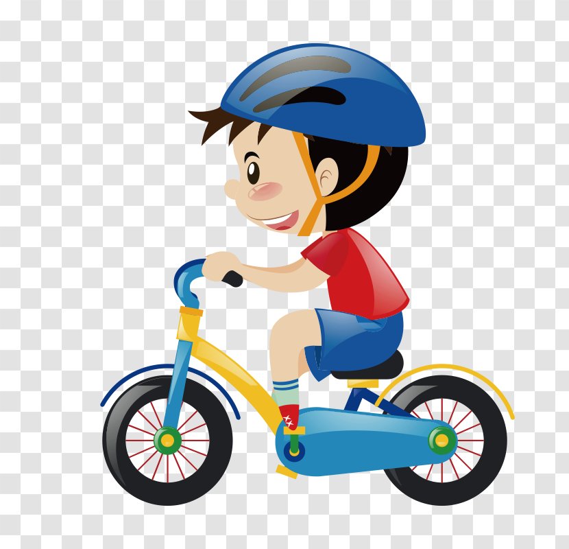 Bicycle Cartoon Cycling Stock Photography - Child - Cute Children Ride Bike Transparent PNG