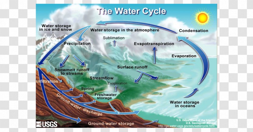Earth Water Cycle Life Fresh - Precipitation Transparent PNG