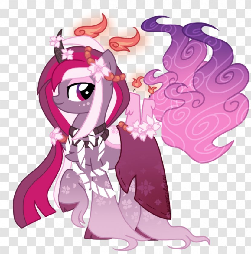 Pony Horse Stallion - Silhouette - Cherry Blossom Transparent PNG