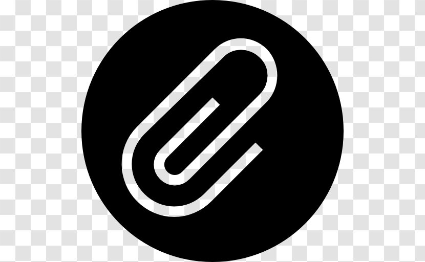 Paper Clip Button Symbol - Black And White Transparent PNG