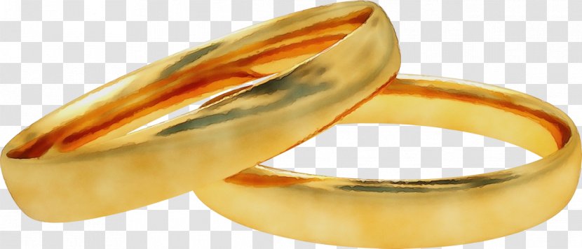 Watercolor Wedding - Ring - Metal Yellow Transparent PNG