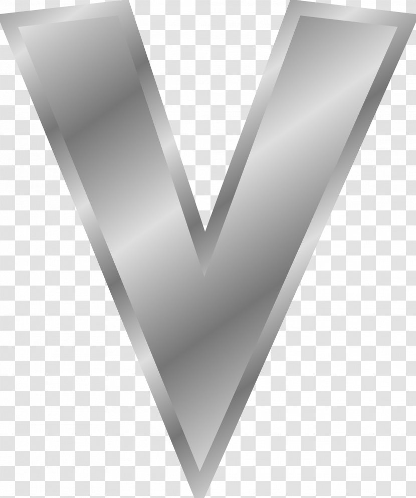 Letter Alphabet V W Clip Art - I - Silver Transparent PNG