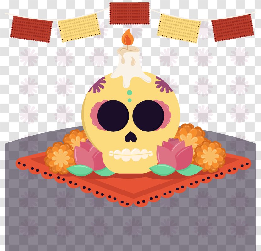 Graphic Design Illustration - Material - Vector Skull Candles Transparent PNG