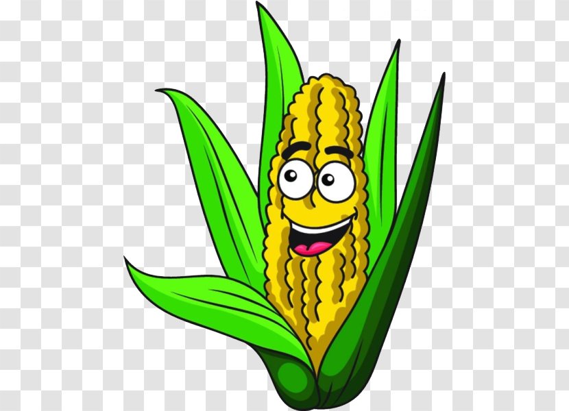 Corn On The Cob Maize Sweet Cartoon - Fruit - Smiling Transparent PNG