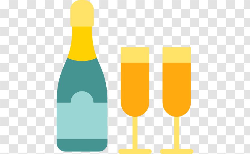 Champagne Alcoholic Drink - Yellow - Vector Transparent PNG