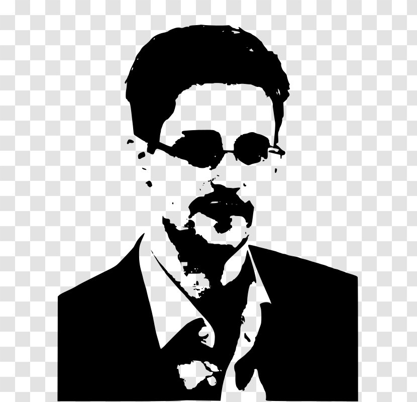 Edward Snowden Stencil Clip Art - Beard - Silhouette Transparent PNG