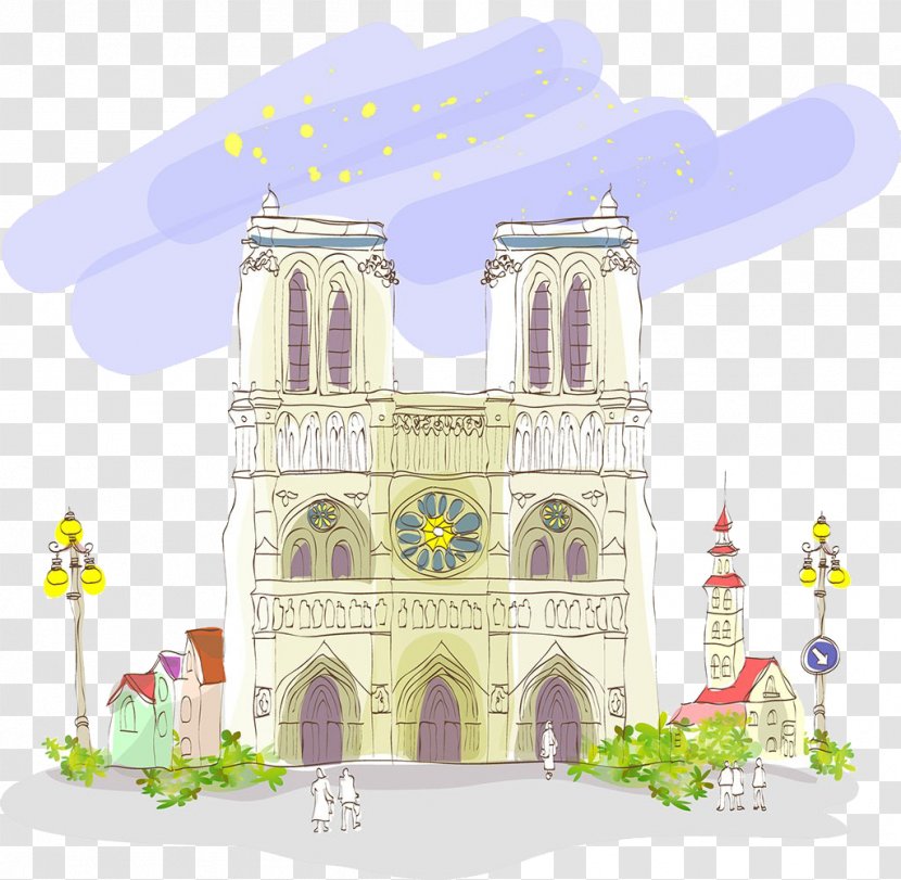Paris Cathedral Of Our Lady - Facade Transparent PNG