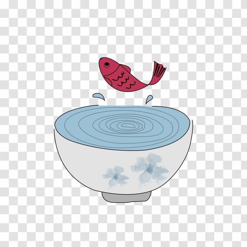 Drawing Ceramic Cartoon Porcelain - Fish - Hand Drawn Bowl Transparent PNG