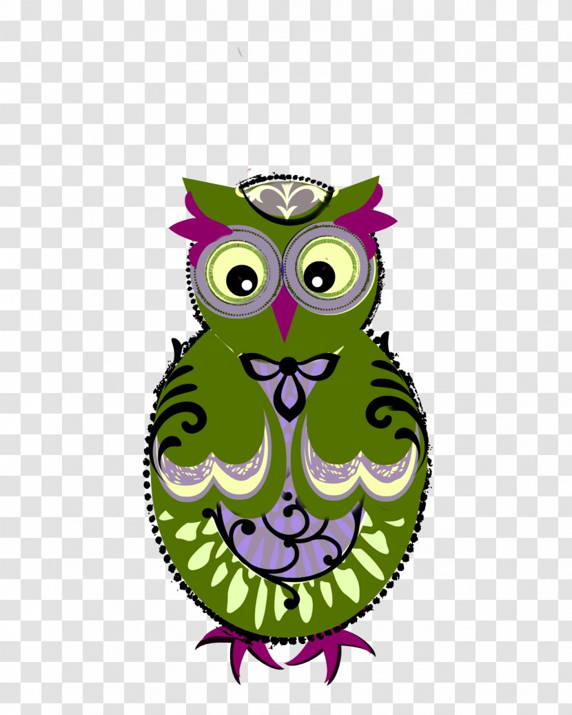 Owl Green Purple Cartoon Bird - Pink Of Prey Transparent PNG
