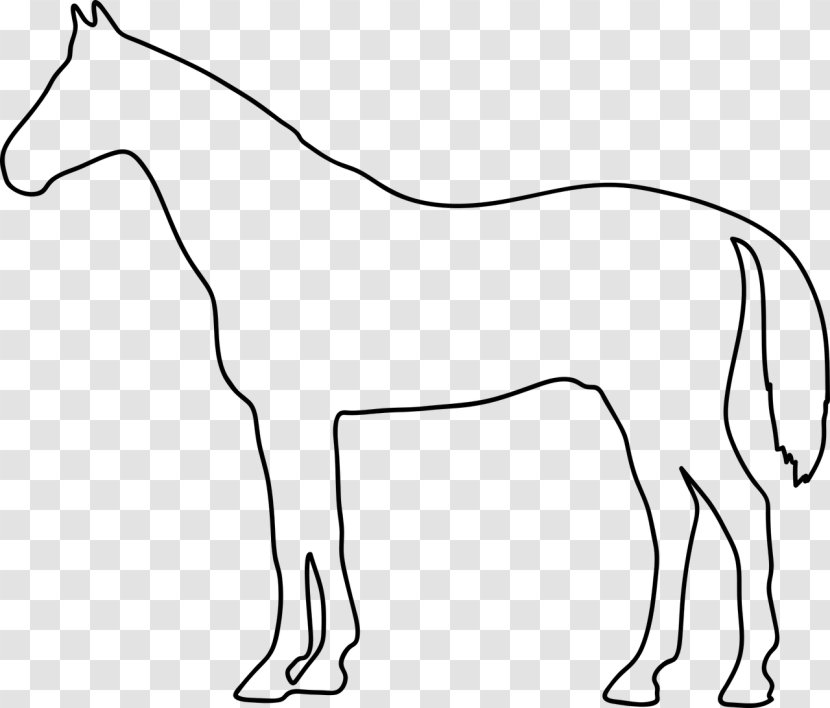 Mule Konik Foal Pony Clip Art - Wildlife - Monochrome Transparent PNG