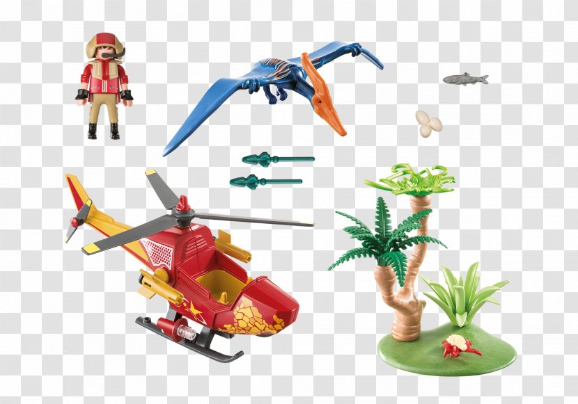 Playmobil Helicopter With Pterosaur 9430 Adventure Copter Pterodactyl Clementoni Baby Il Mio Primo Explorer Vehicle Stegosaurus 9432 - Dinosaur Transparent PNG