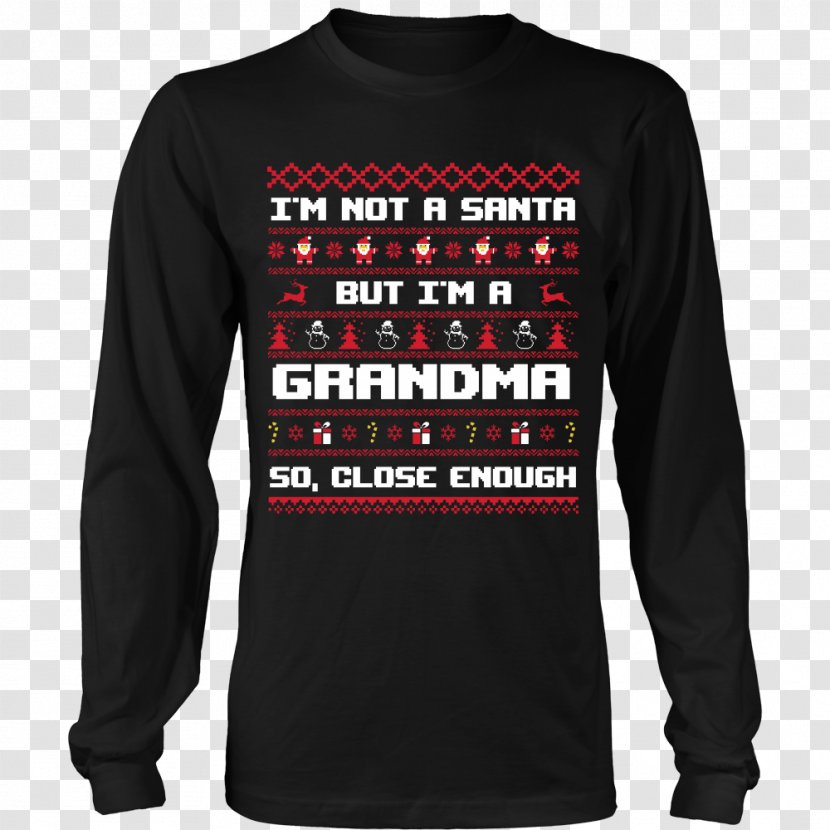 T-shirt Hoodie Sweater Sleeve - Shirt - Black Grandfather With Grandkids Transparent PNG
