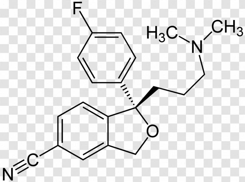 Escitalopram Selective Serotonin Reuptake Inhibitor Molecule Chemical Substance Structure - Flower - Formula Transparent PNG