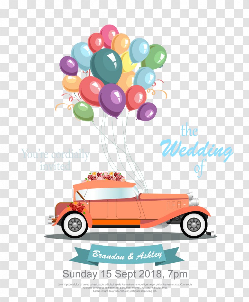 Car Marriage - Cartoon - Wedding Transparent PNG