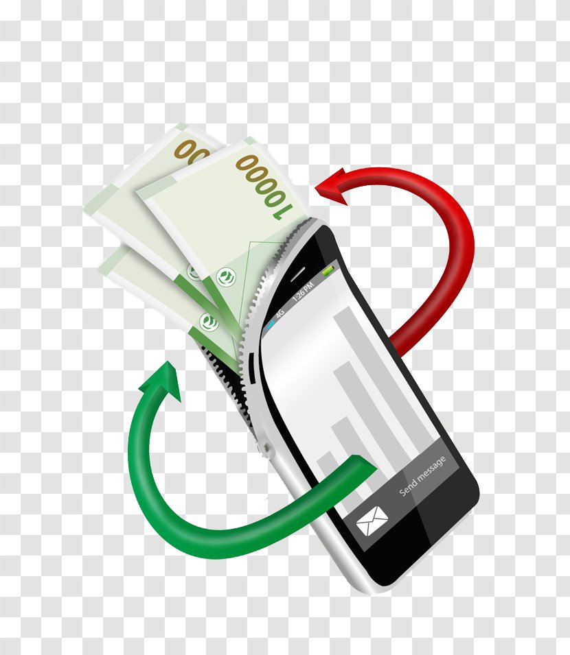 Money Finance - Green - The Shape Of Mobile Phone Wallet Transparent PNG