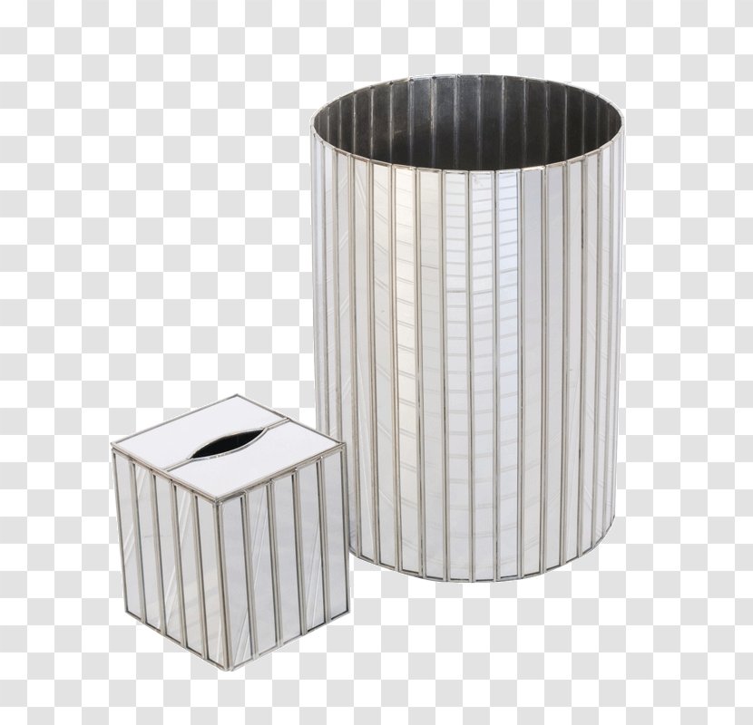 Mirror Facet Rubbish Bins & Waste Paper Baskets Furniture Corbeille à Papier - Silver - Tissue Trash Transparent PNG
