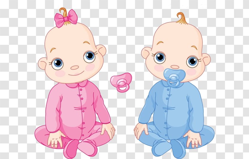 Infant Child Twin Illustration - Cartoon - Cute Twins Transparent PNG