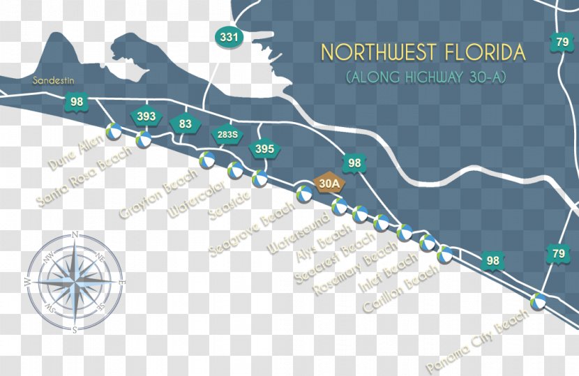 Florida Panhandle Grayton Beach Destin Rosemary State Road 30A - Panama City - Seaside Vacation Transparent PNG