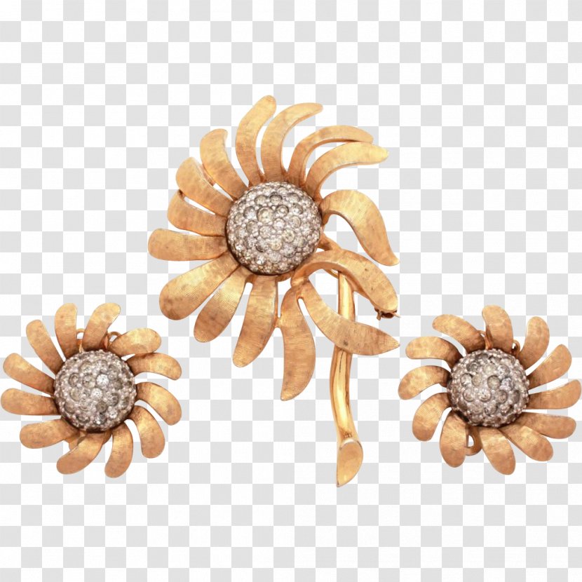 Earring Brooch Flower Body Jewellery - Ear Transparent PNG