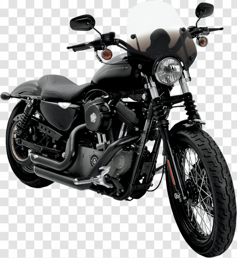 Cruiser Harley-Davidson Sportster Motorcycle Softail - Windshield Transparent PNG