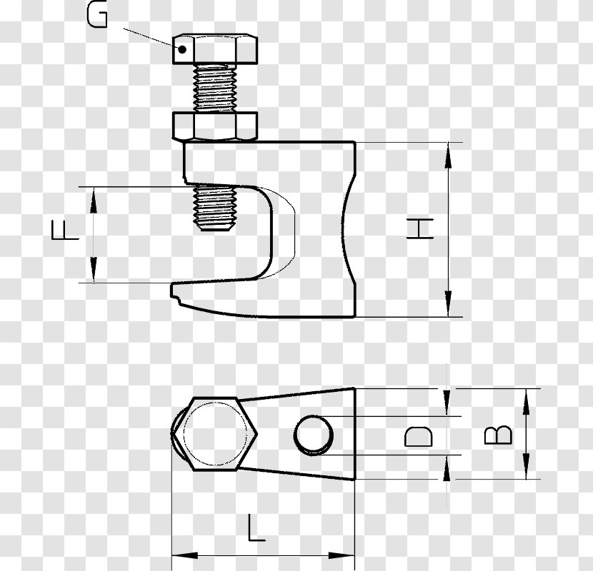 ISO Metric Screw Thread Threaded Rod Flange - Line Art - Invitasion Transparent PNG