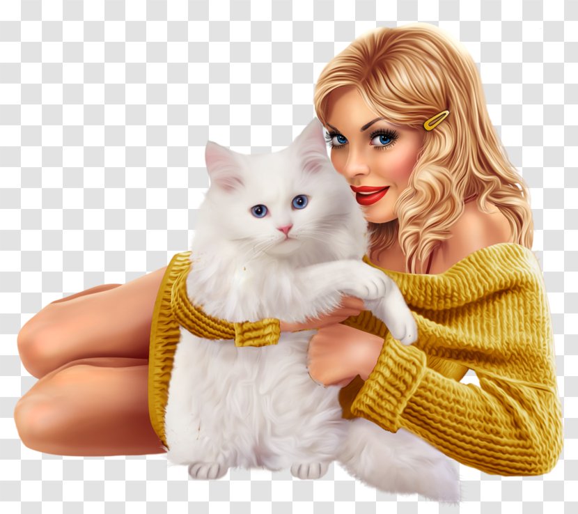 Woman Winter Image Idea Deň Nádherný - Kitten Transparent PNG