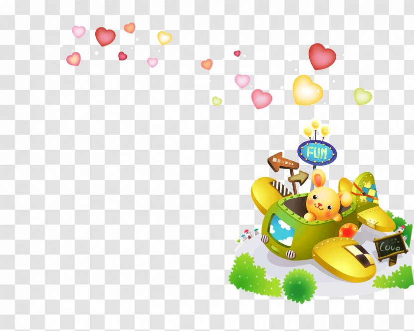 Airplane Cartoon - Yellow - Bear Fly A Plane Transparent PNG