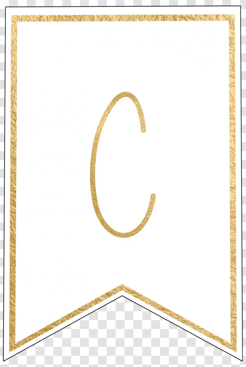 Paper Template Banner Pennon - Yellow - Gold Letter Transparent PNG