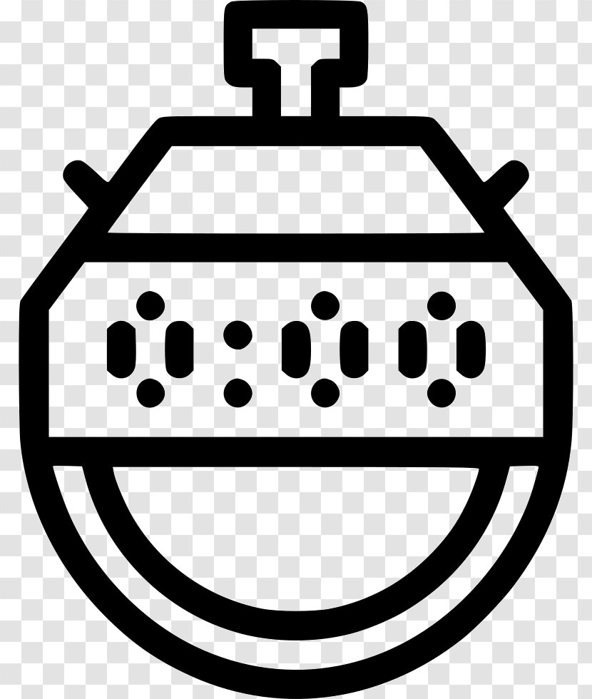 Stopclock Icon - Black And White - Smile Transparent PNG