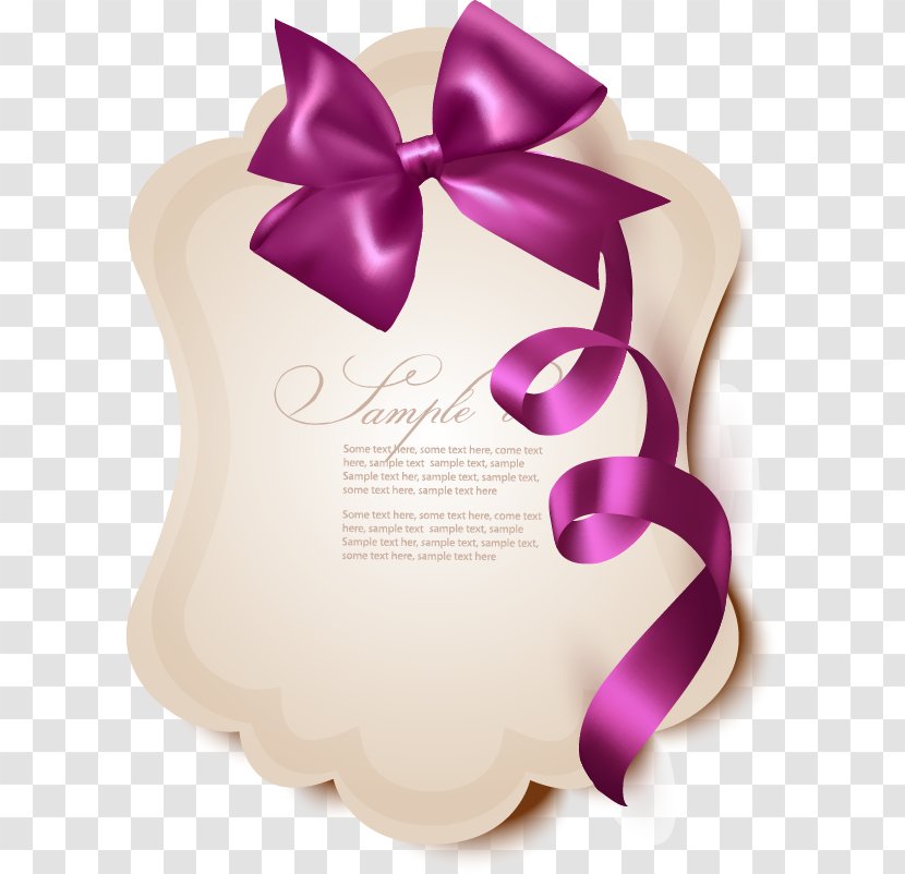 Romance Girlfriend SMS Gift - Sms - Hand-painted Stationery Purple Lace Bow Transparent PNG