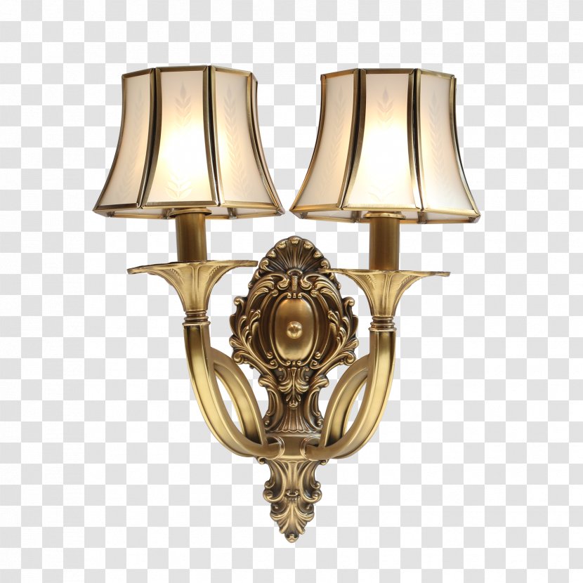 Light Fixture Sconce Lamp - Brass - Wall Transparent PNG