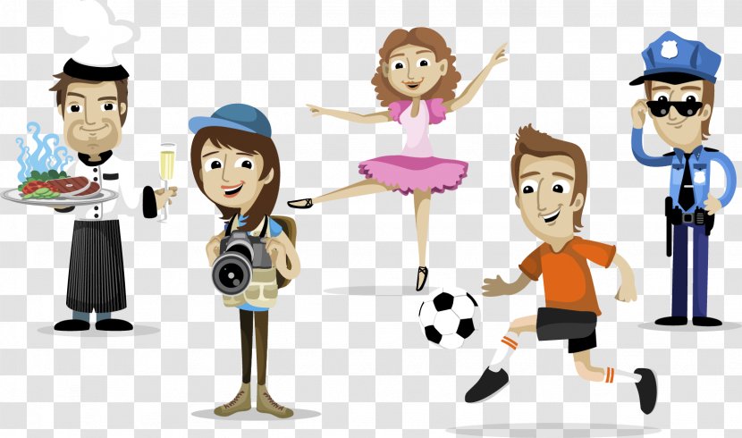 Animation Labor Photography Character Profession - Vector Happy People Transparent PNG