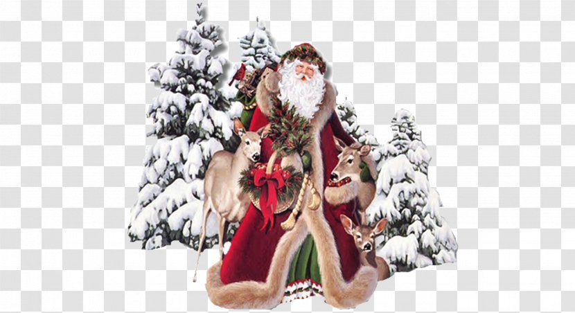 Santa Claus Christmas Card Home Decoration - Elk Pull Material Free Transparent PNG