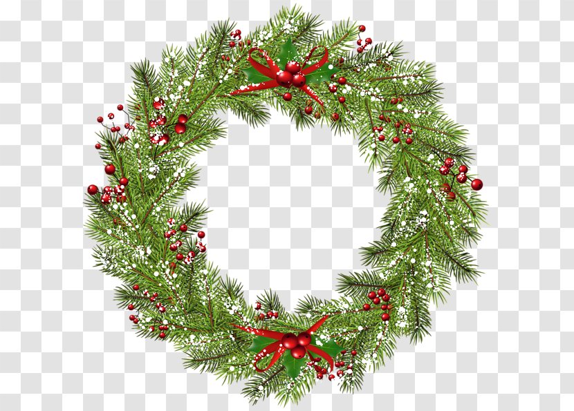 Christmas Ornament Wreath Clip Art - Pine - Blue Transparent PNG