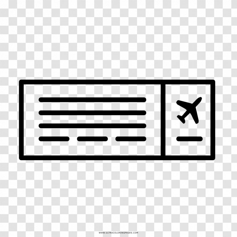 Airplane Airline Ticket Drawing Coloring Book Transparent PNG