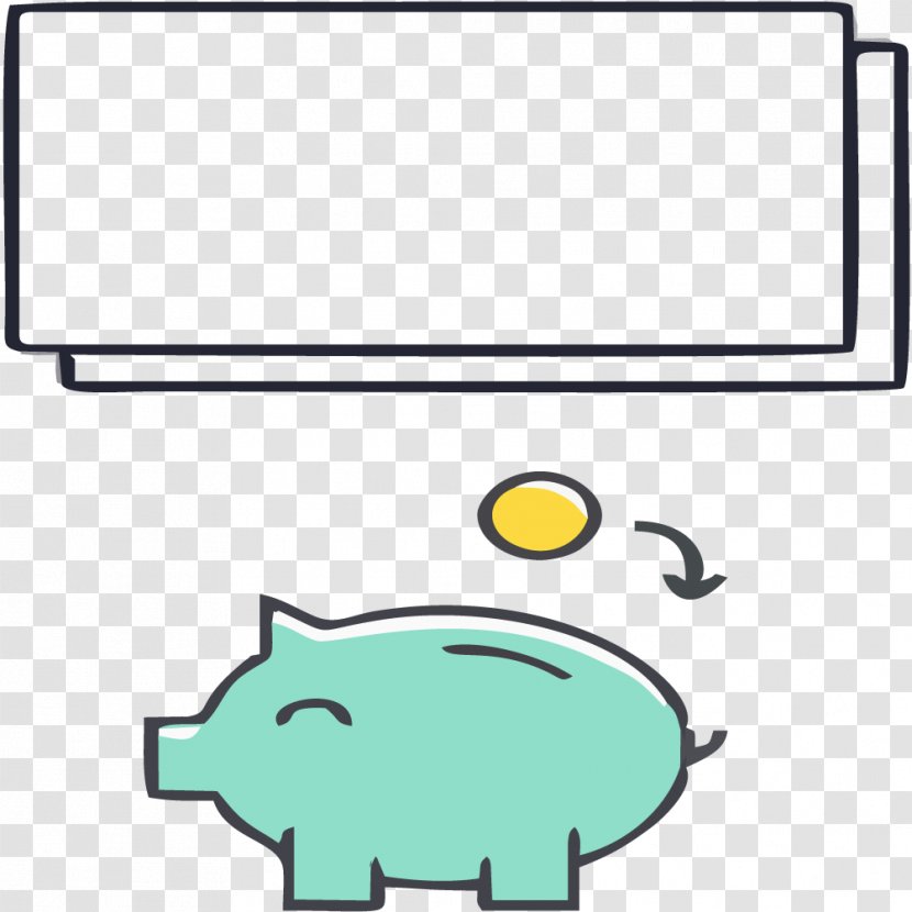 Domestic Pig Green Clip Art - Button - Piggy Bank With Border Transparent PNG