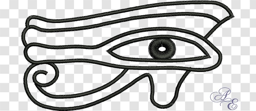 Eye Of Horus Isis Ankh Egyptian - Black And White - Embroidery Transparent PNG