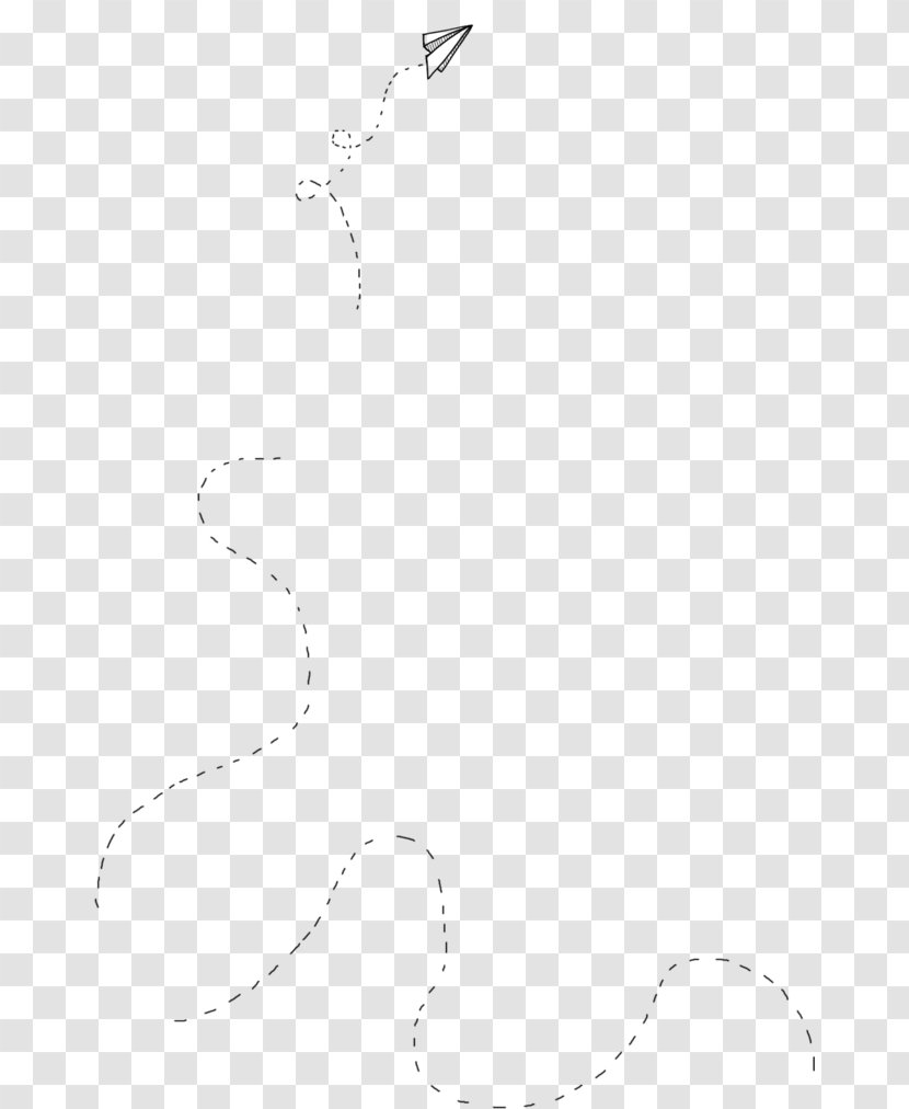 Black And White Angle Point Pattern - Paper Airplane Painted Dotted Line Transparent PNG