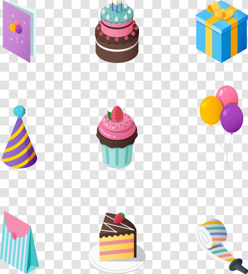 Birthday Cartoon Computer File - Vecteur - Vector Hand-painted Party Transparent PNG