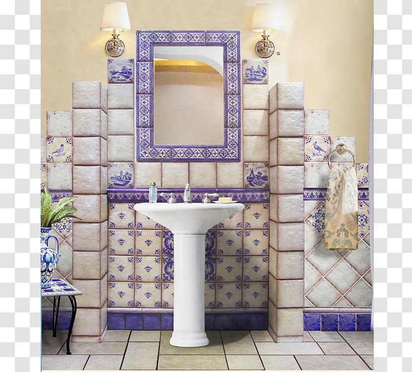 Tile Bathroom Ceramic Plumbing Fixtures Wall - Embossed Flowers Transparent PNG