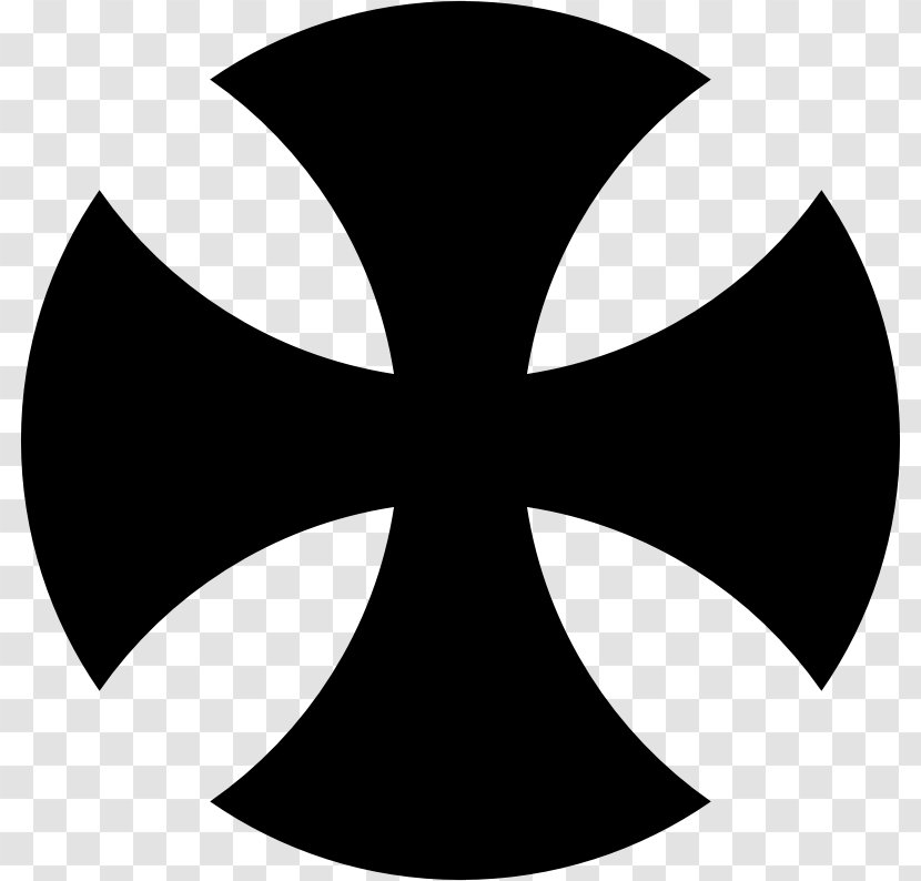 Monochrome Photography Black And White Cross - Logo - Symbols Maltese Transparent PNG